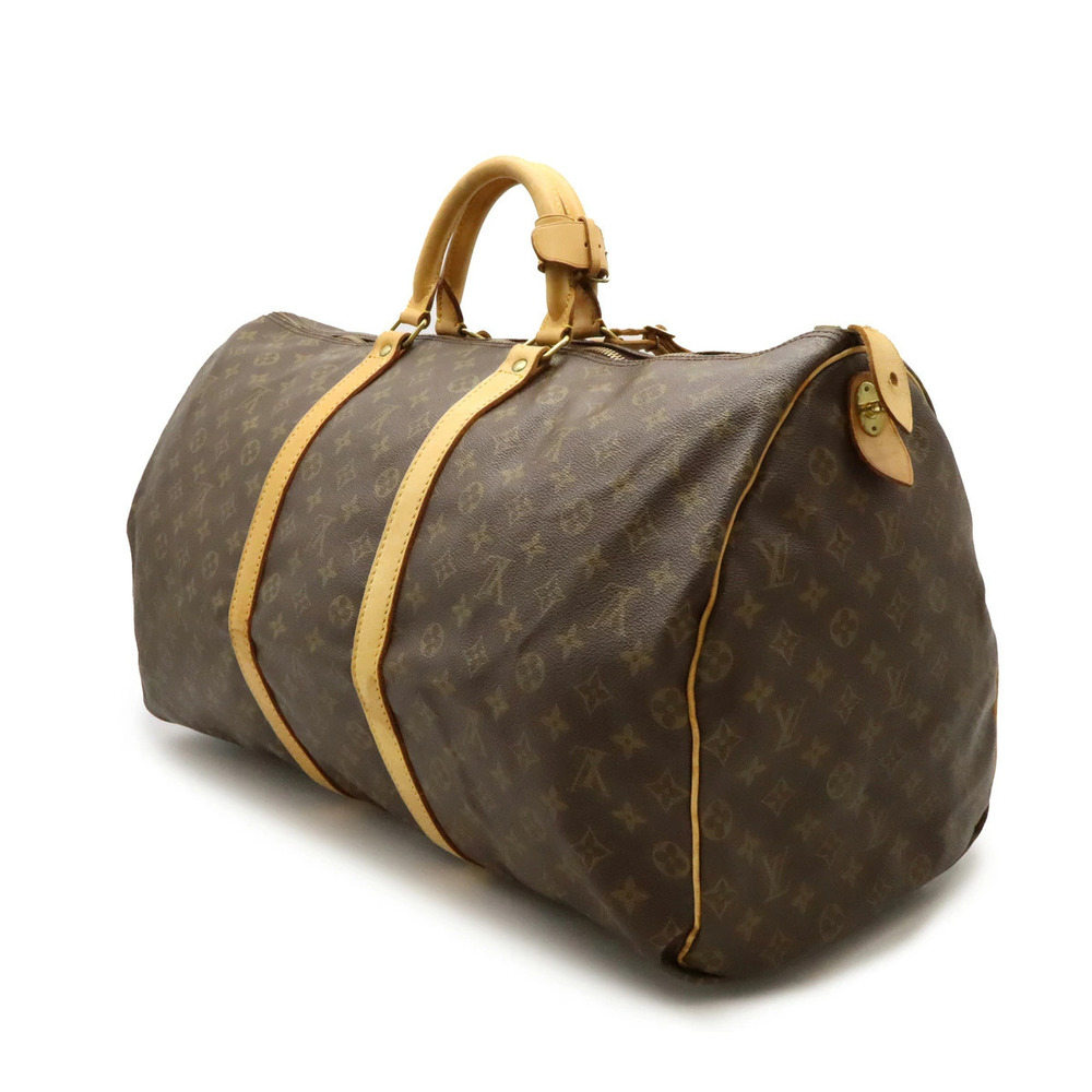 Louis Vuitton Monogram Keepall Handbag Travel Boston Bag Brown